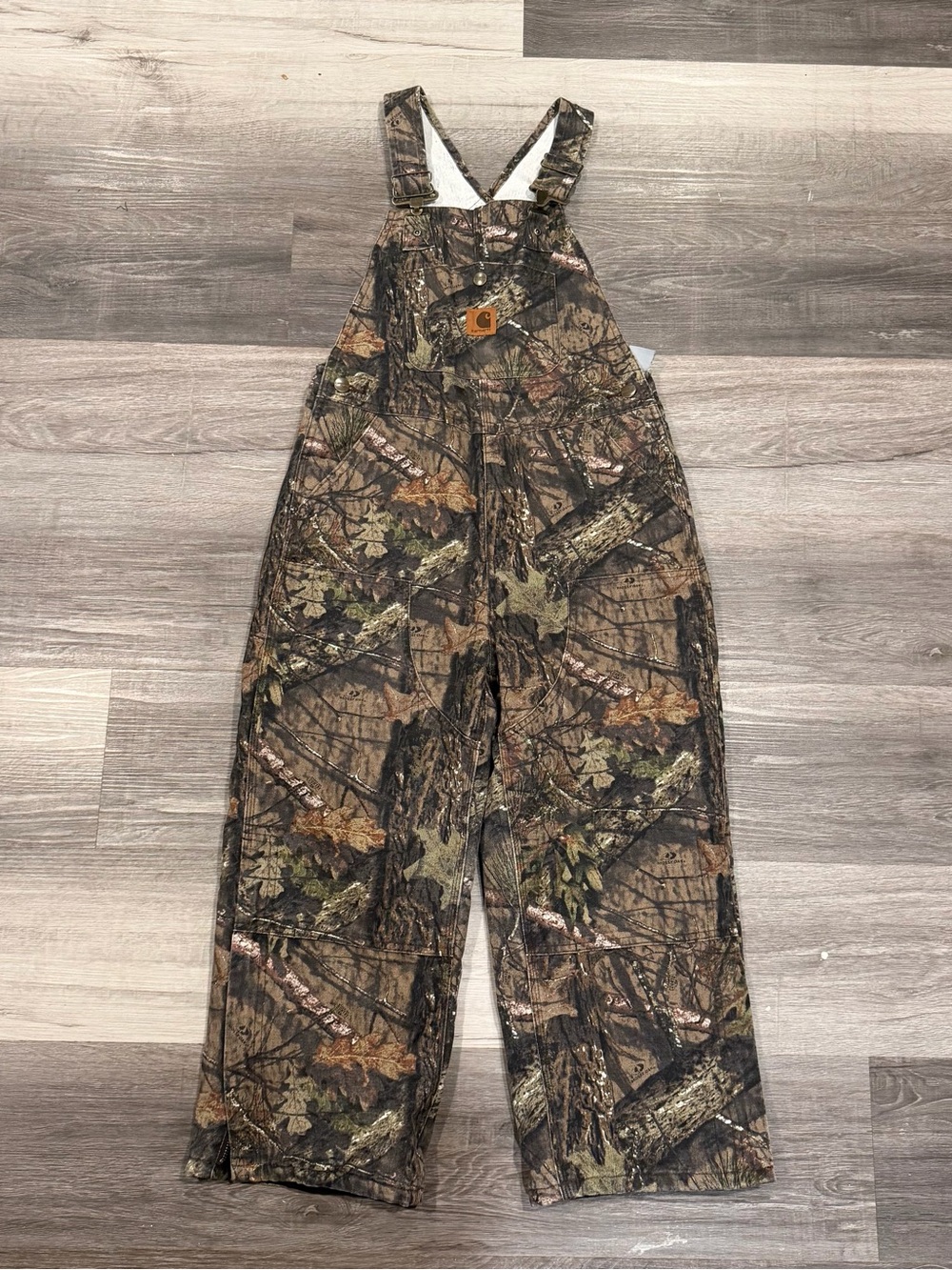 Carhartt Camo Bibs Quilted Kids Size 8 Outdoor Hunting Insulated Realtree
